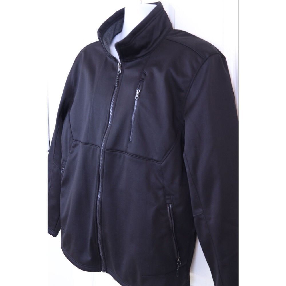 Swiss Tech Men's Black Full Zip Softshell Jacket Size Small 34-36 Fleece